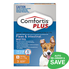Comfortis PLUS Small Dog Chewable Flea & Worm Tablets 3 Chews