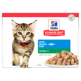 Hill's Science Diet Feline Kitten Ocean Fish Pouches 12 x 85g sachets