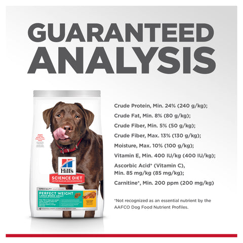 Hill's Science Diet Adult Perfect Weight Dry Dog Food Large Breed 11.3kg