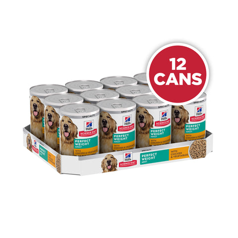 Hill's Science Diet Adult Perfect Weight Canned Wet Dog Food 363g x 12 Tray