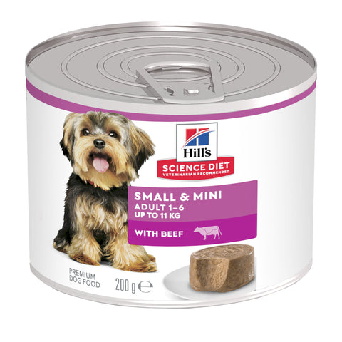 Hill's Science Diet Adult Small & Mini with Beef Wet Dog Food 200g can