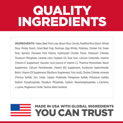 Hill's Science Diet Adult 7+ Savory Stew Beef & Vegetables Canned Dog Food 363g x 12 Tray