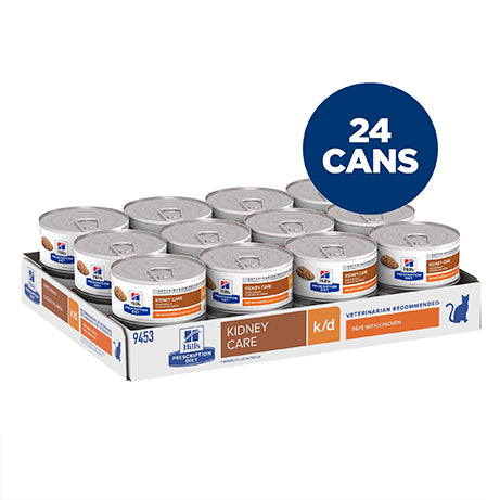 Hill's Prescription Diet k/d Kidney Care Pate with Chicken Canned Cat Food 156g x 24 Tray