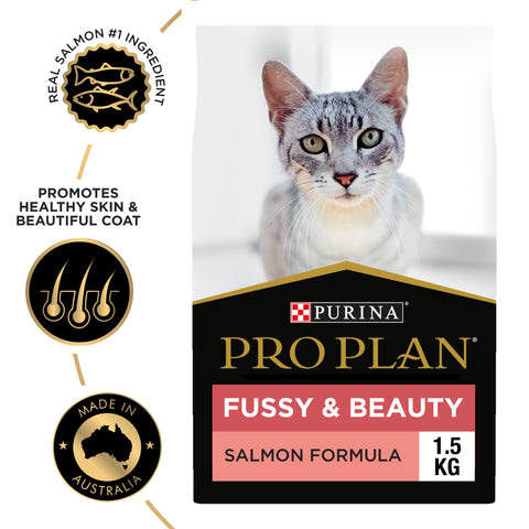 Pro Plan Cat Fussy & Beauty Salmon Dry Food 1.5kg