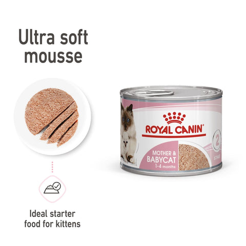 Royal Canin Mother and Babycat Mousse 195g Can x 12 Tray
