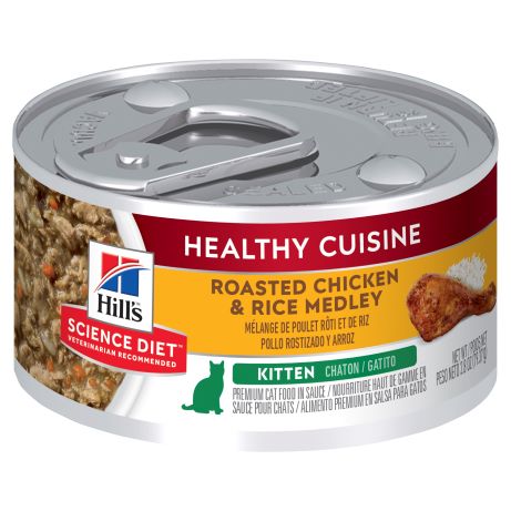 Hill's Science Diet Feline Kitten Healthy Cuisine Roasted Chicken & Rice Medley 79g x 24 Tray