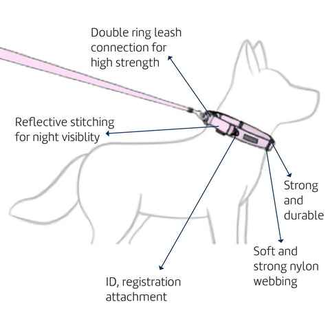 EzyDog Collar Double Up - Black