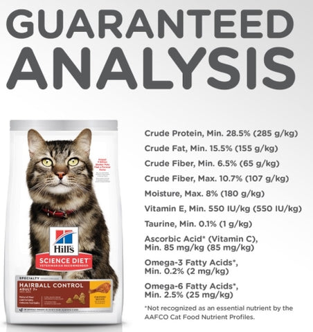 Hill's Science Diet Feline Adult 7+ Hairball Control Senior Dry Food