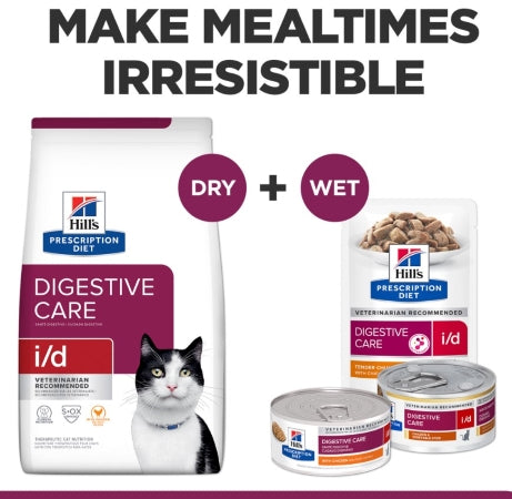 Hill's Prescription Diet i/d Digestive Care Chicken Cat Food Pouches 12x85g