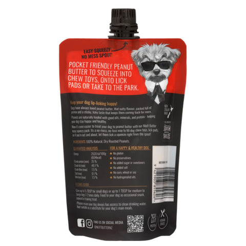 Mutt Butter Orig Squeezy Dog Peanut Butter 250g