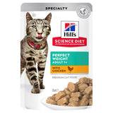 Hill's Science Diet Feline Adult Perfect Weight Chicken Food 12 x 85g sachets