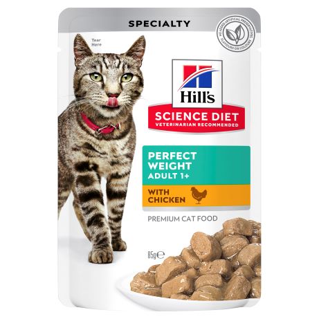 Hill's Science Diet Adult Perfect Weight Chicken Cat Food 12 x 85g sachets