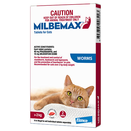Milbemax For Cats 2-8kg - 2 Tablets