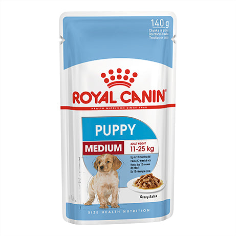 Royal Canin Medium Puppy Wet Food (in Gravy) 140g x 10 Pouches