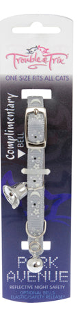 Trouble & Trix Cat Collar Park Ave - Silver Stars Pet Accessories