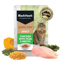 Black Hawk Cat Chicken with Peas & Broth 85g x 12