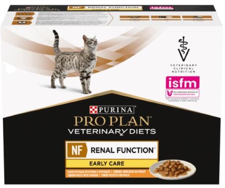 Pro Plan Veterinary Diets Feline NF Renal Function Early Care Wet Formula Pouches 10x85g
