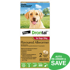 Drontal For Dogs 35kg Allwormer Tablets