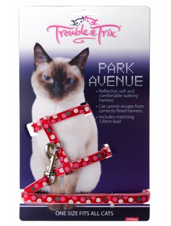 Trouble & Trix Cat Harness Set Park Avenue