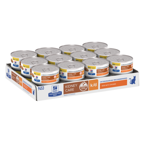 Hill's Prescription Diet k/d Kidney Care Pate with Chicken Canned Cat Food 156g x 24 Tray