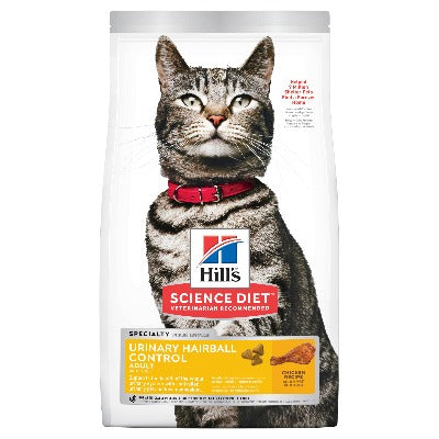 Hill's Science Diet Adult Urinary Hairball Control Dry Cat Food Chicken 1.58kg