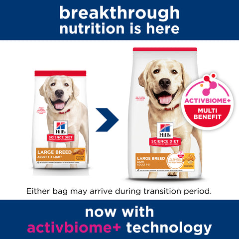 Hill's Science Diet Adult Light Large Breed Dry Dog Food 12kg