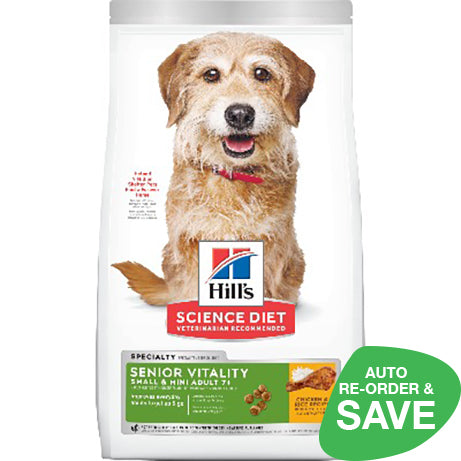 Hill's Science Diet Adult 7+ Senior Vitality Small & Mini Senior Dry Dog Food 1.58kg