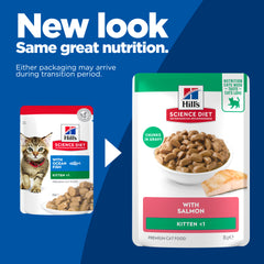 Hill's Science Diet Kitten with Salmon Wet Cat Food pouches 12x85g