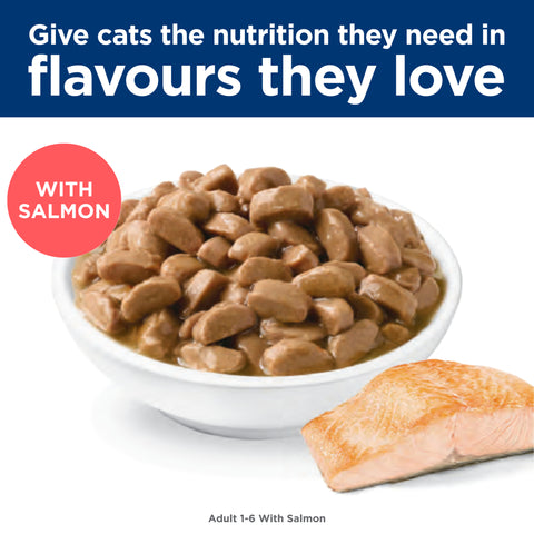 Hill's Science Diet Adult with Salmon Wet Cat Food pouches 12x85g