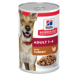 Hill's Science Diet Adult with Turkey Canned Wet Dog Food Tray (12 x 370g Cans)