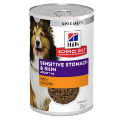 Hill's Science Diet Adult Sensitive Stomach & Skin with Chicken 370g can