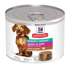 Hill's Science Diet Adult Small & Mini Perfect Weight Dog Food with Turkey 200g can