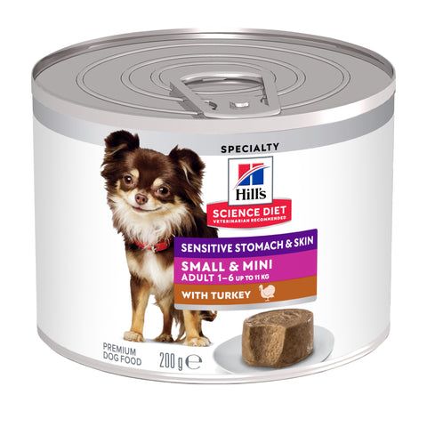 Hill's Science Diet Adult Small & Mini Sensitive Stomach & Skin 200g can