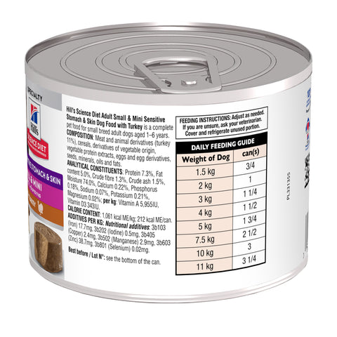 Hill's Science Diet Adult Small & Mini Sensitive Stomach & Skin 200g can