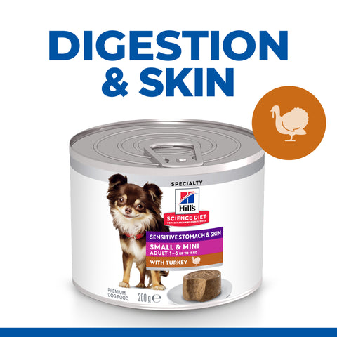 Hill's Science Diet Adult Small & Mini Sensitive Stomach & Skin 200g can