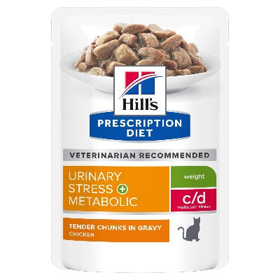 Hill's Prescription Diet c/d Multicare Stress Urinary Care + Metabolic Weight Cat Food Pouches