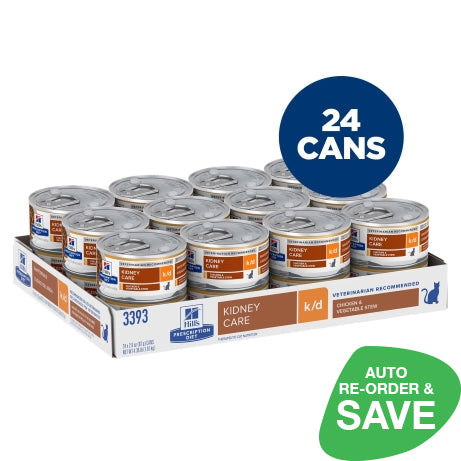 Hill's Prescription Diet k/d Kidney Care Chicken & Vegetable Stew Canned Cat Food 82g x 24 Tray