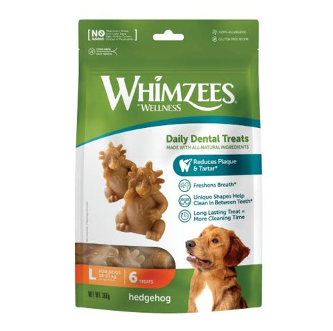 Whimzees Hedgehog Dental Dog Treat Large 6 Pack