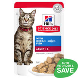 Hill's Science Diet Adult Ocean Fish Cat Food 12 x 85g sachets - Out of Stock