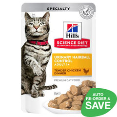 Hill's Science Diet Adult Urinary Hairball Control Chicken Cat Food 12 x 85g sachets - Out of Stock