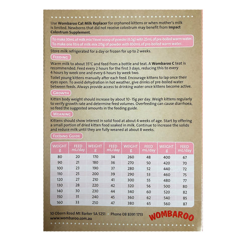 Wombaroo Cat Milk Replacement