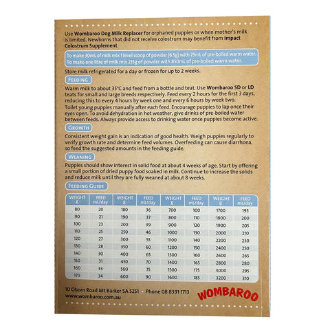Wombaroo Dog Milk Replacement