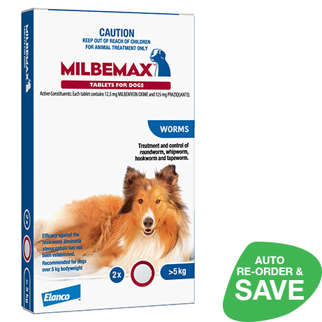 Milbemax For Dogs 5-25kg. 2 Tablets