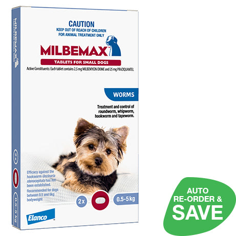 Milbemax For Small Dogs and Puppies 0.5-5kg - 2 Tablets