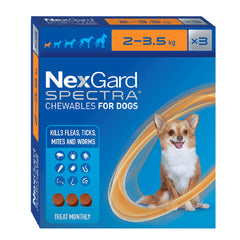 Nexgard Spectra Extra Small 2-3.5kg Dog 3 Chews