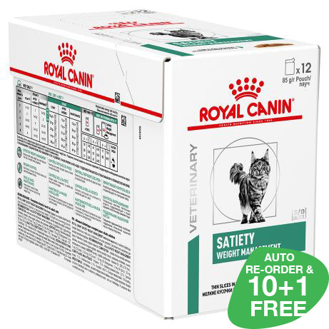 Sachets repas chat Royal Canin Veterinary Satiety Weight Management  Contenance : 12 sachets de 85 g
