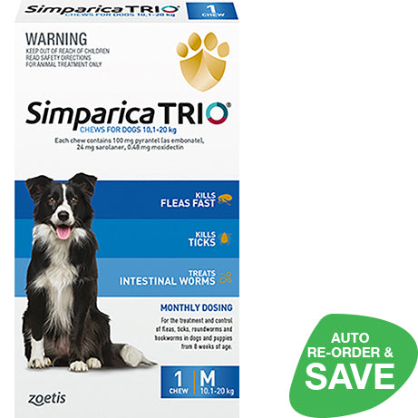 Simparica TRIO Medium Dog 10.1-20kg