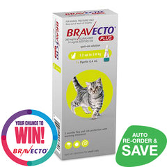 Bravecto Plus Spot-On For Small Cats 1.2kg to 2.8kg