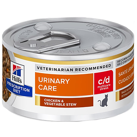Hill's Prescription Diet c/d Multicare Stress Urinary Care Chicken & Vegetable Stew Cat Food 82g can
