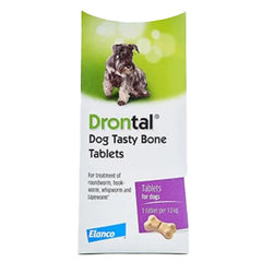 Drontal for Dogs 10kg Tasty Bone Tablets - 2 Tablet Pack